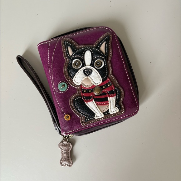 CHALA Zip Around Wallet Wristlet Boston Terrier - Picture 2 of 6